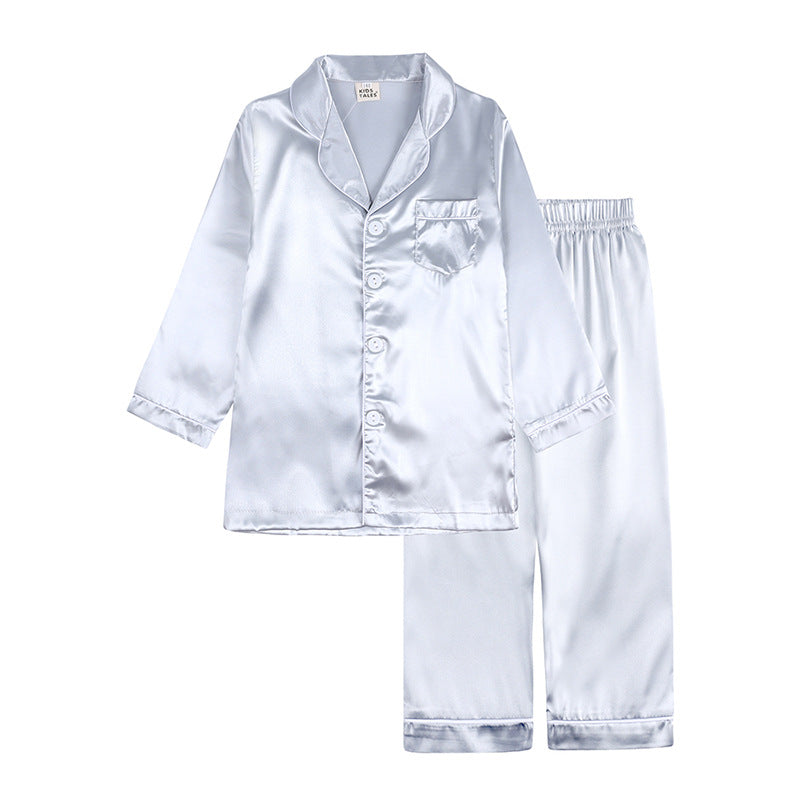 Children's Ice Silk Pajamas for Summer Ages 4+