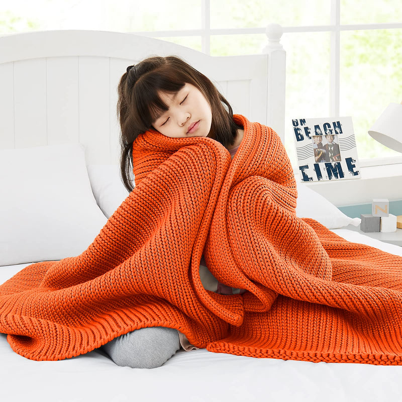 Guohaoi Knitted Weighted Blanket(Orange 50