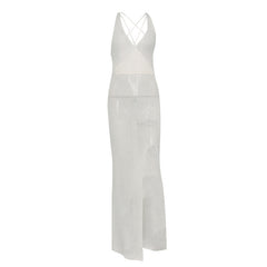 2020 Fashion V-Neck Backless Beach Maxi Dress